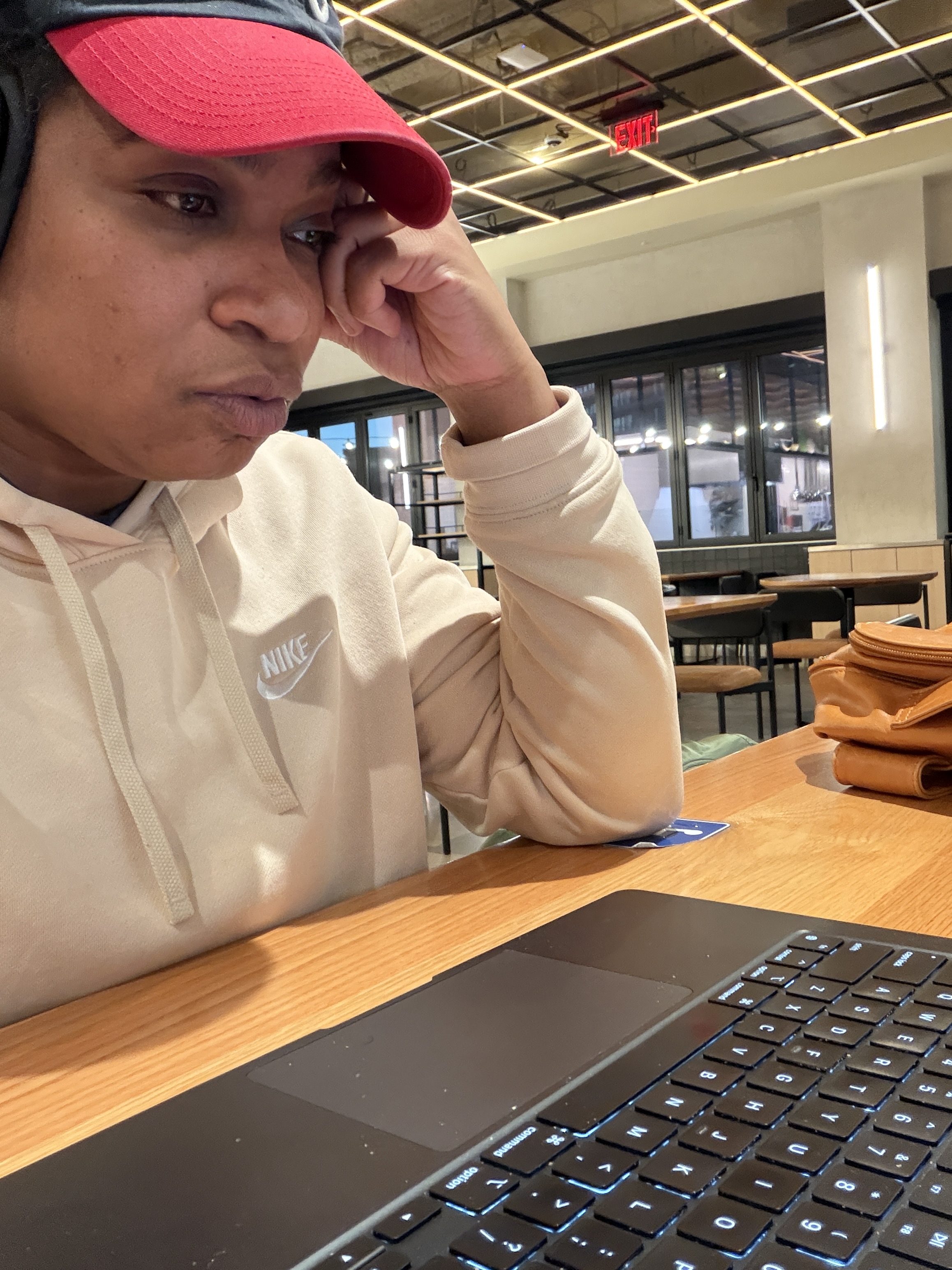 Alicia Reese building at a cafe