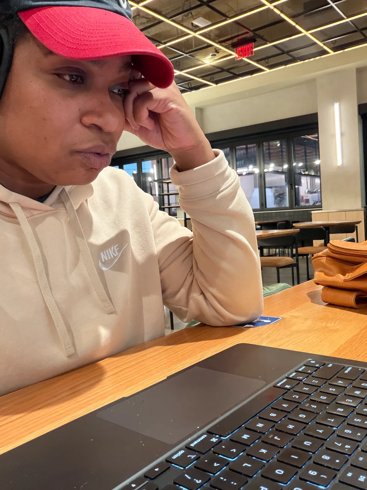 Alicia Reese building at a cafe